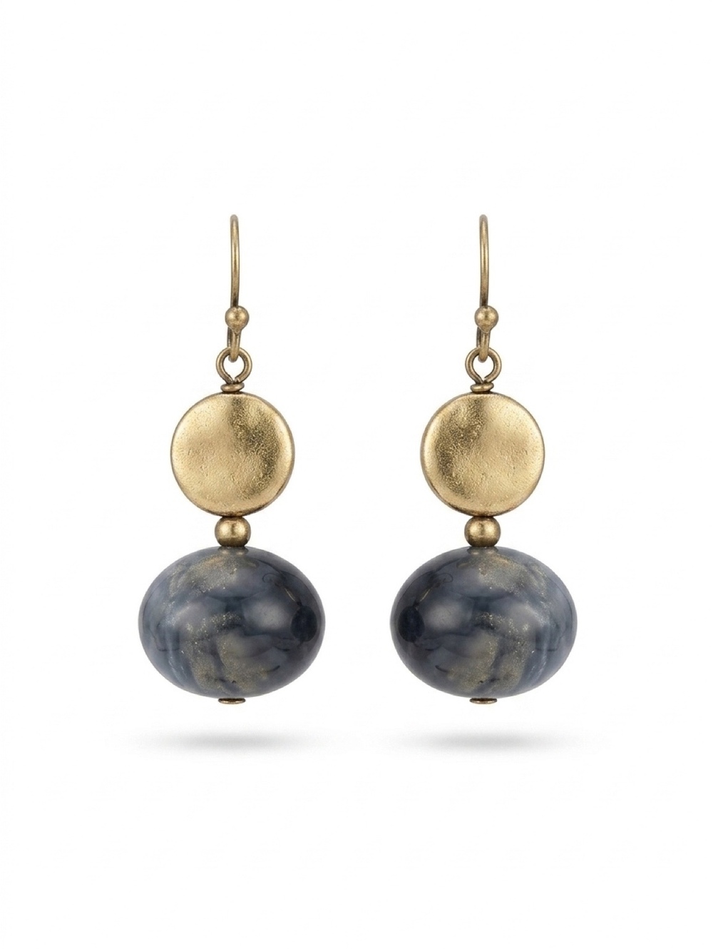Elegant Blue and Gold Drop Earrings
